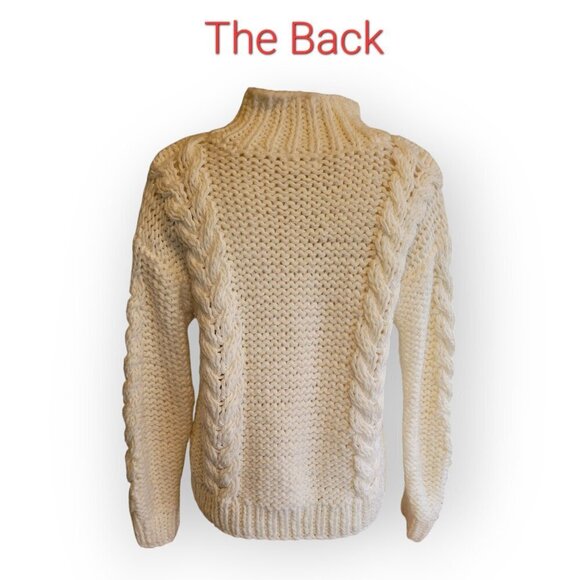 Lovers + Friends Cream Chunky Knit Sweater XXS Cottagecore - Picture 3 of 9